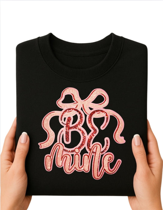Be Mine Valentine Patch Short/Long Sleeve Shirt or Sweatshirt | Red, Black, or White | Cozy Romantic Patch Top