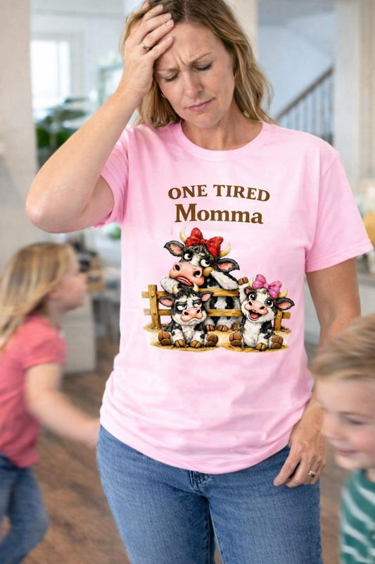 Introducing the One Tired Momma™ Graphic T-Shirt – Because Moms Deserve Comfy & Cute!