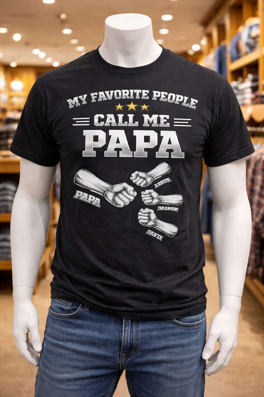 Papa Shirt – My Favorite People Call Me Papa | Custom Grandpa Shirt with Kids Names | Father's Day Gift for Papa