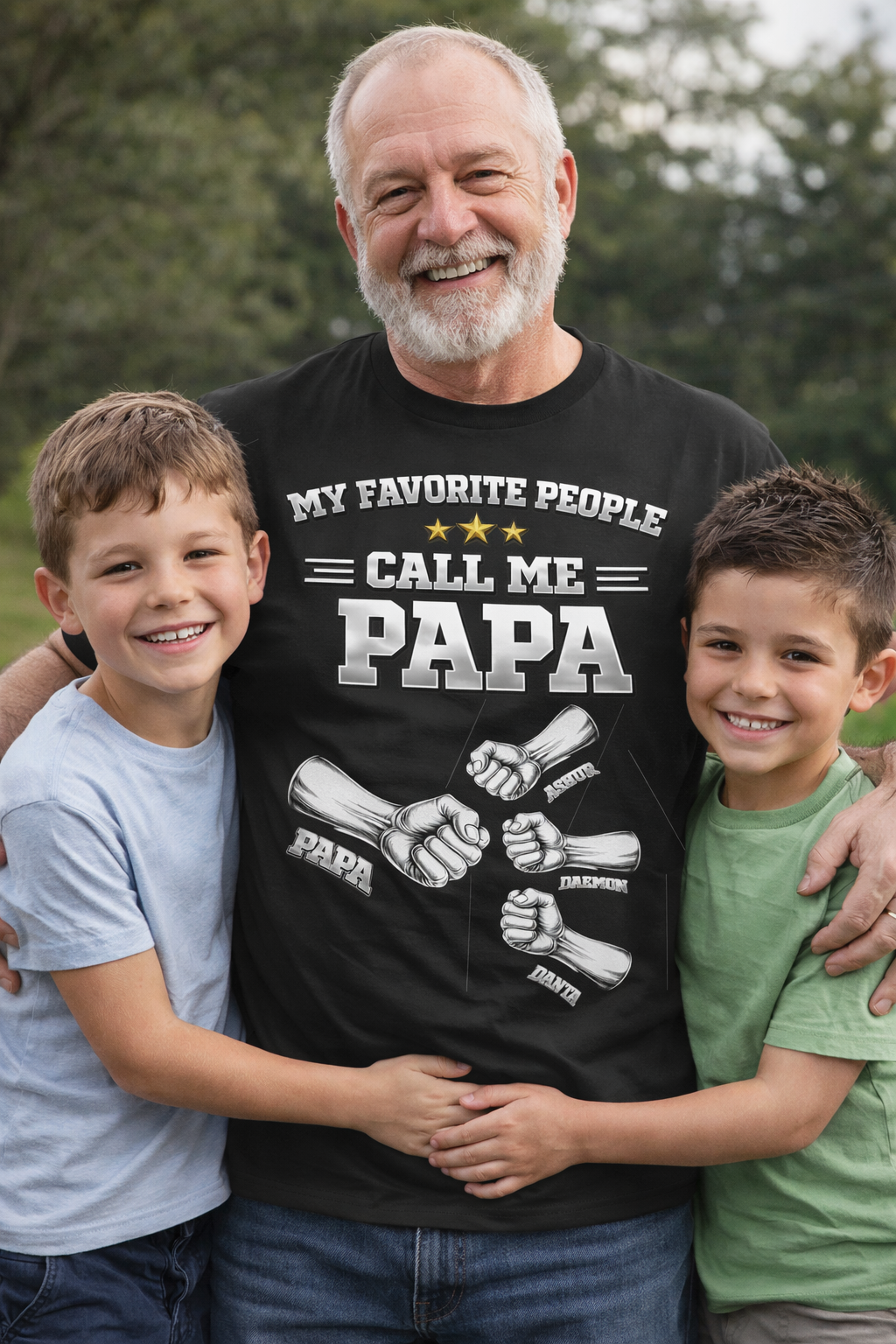 Papa Shirt – My Favorite People Call Me Papa | Custom Grandpa Shirt with Kids Names | Father's Day Gift for Papa