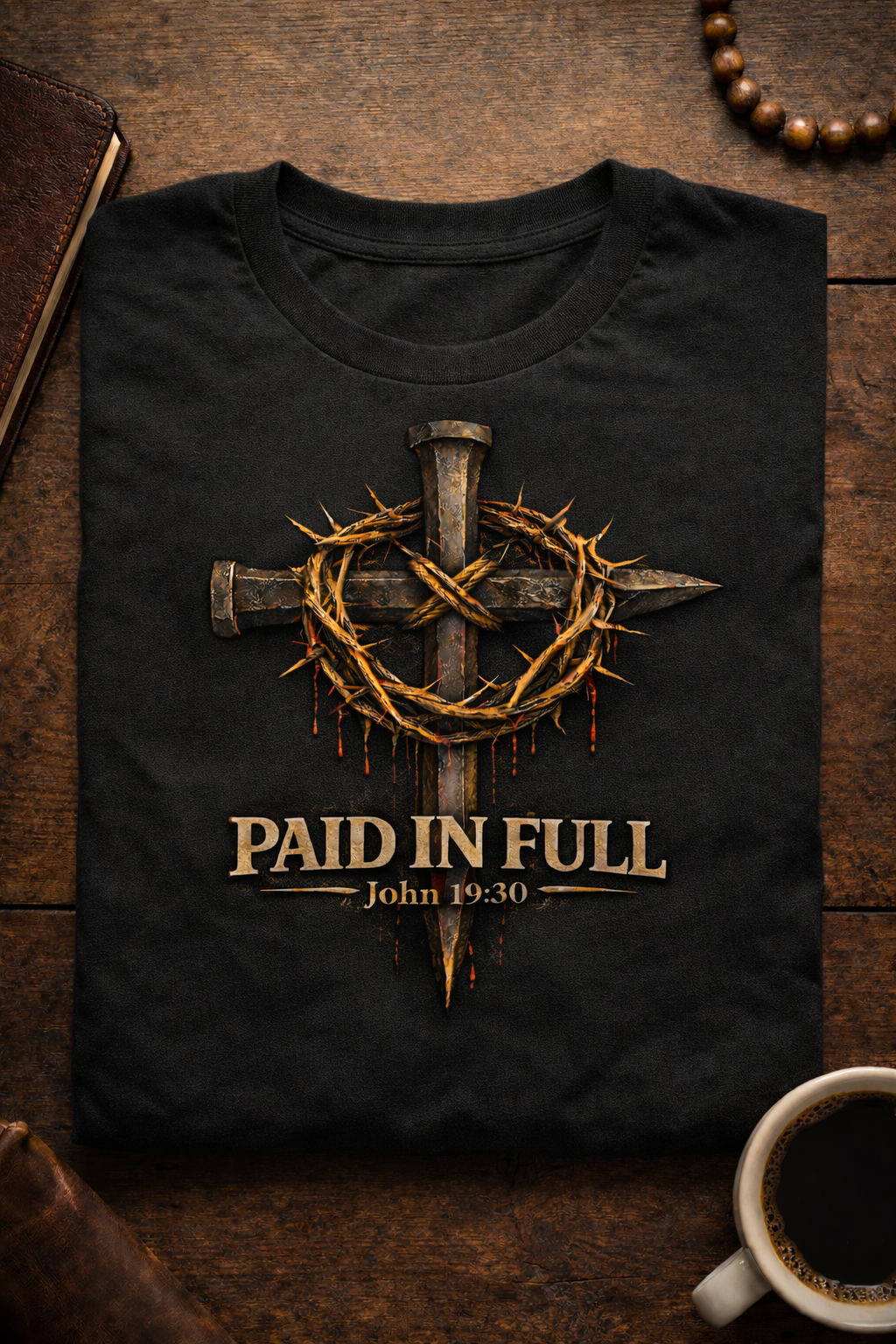Paid In Full – John 19:30 Christian T-Shirt | Men's Cross T-Shirt