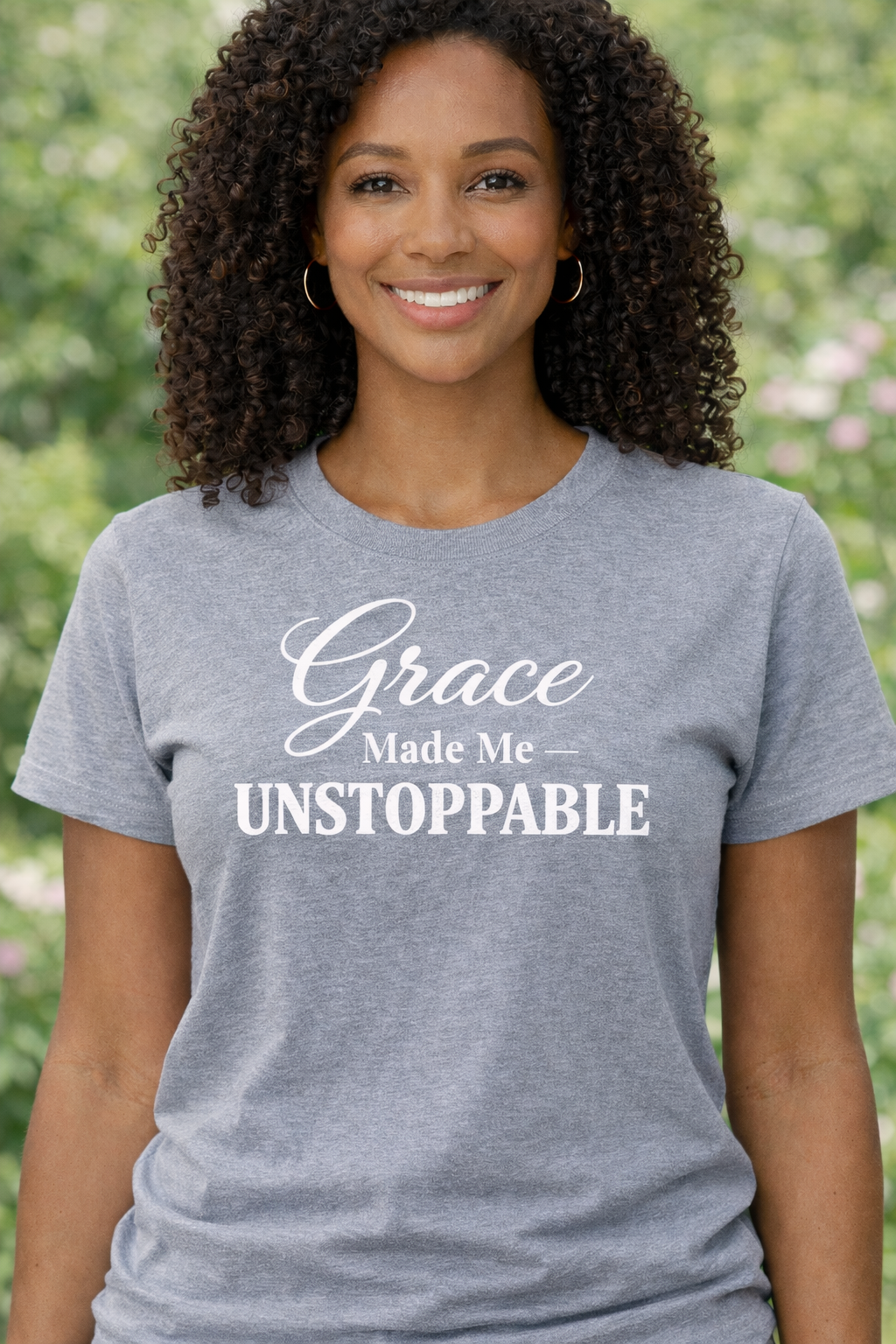 Grace Made Me Unstoppable Christian T-Shirt | Faith Based Inspirational Tee | Boutique Christian Apparel