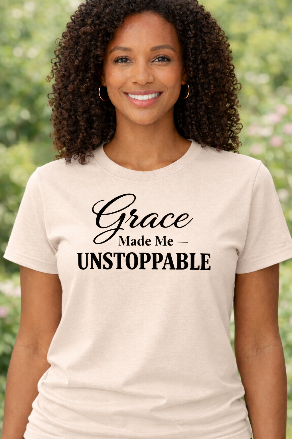 Grace Made Me Unstoppable Christian T-Shirt | Faith Based Inspirational Tee | Boutique Christian Apparel