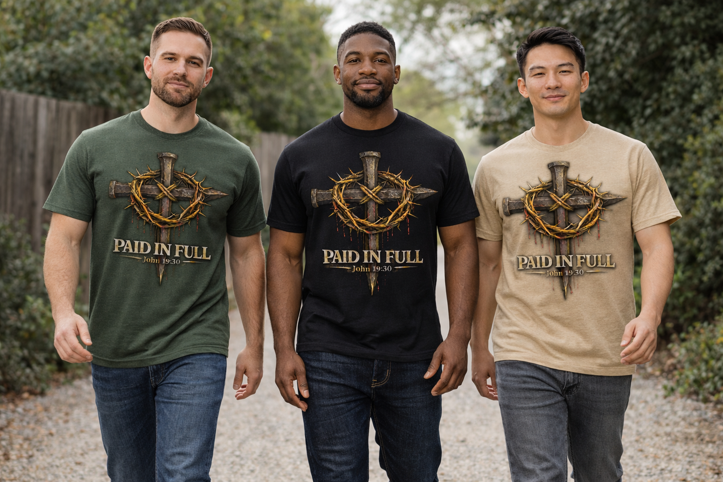 Paid In Full – John 19:30 Christian T-Shirt | Men's Cross T-Shirt