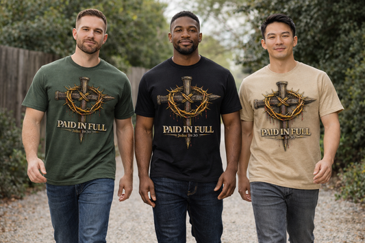 Paid In Full – John 19:30 Christian T-Shirt | Men's Cross T-Shirt