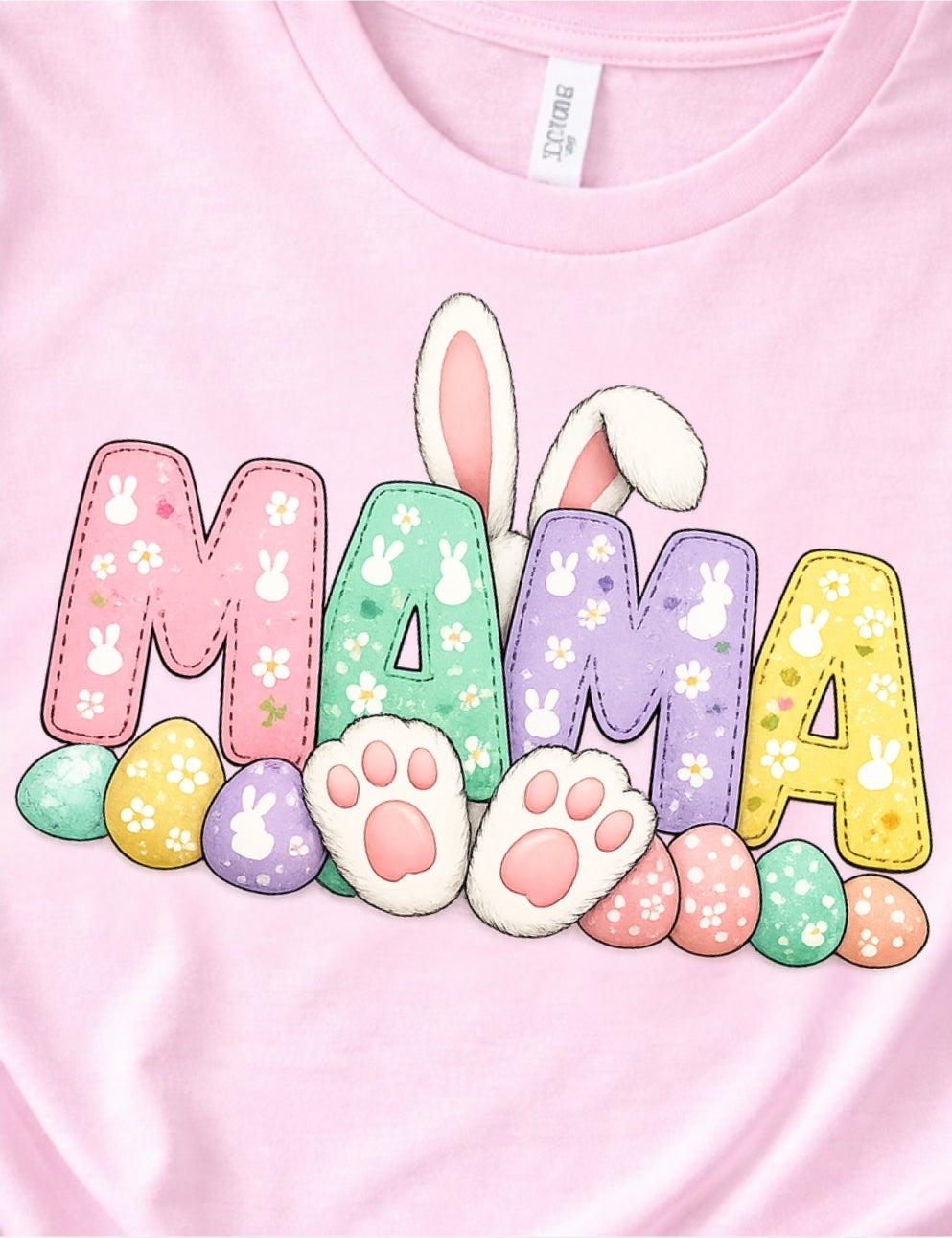 MAMA Easter Shirt – Bunny Ears & Pastel Egg Tee – Cute Mama Spring Shirt – Easter Mom Outfit – Gift for Mom