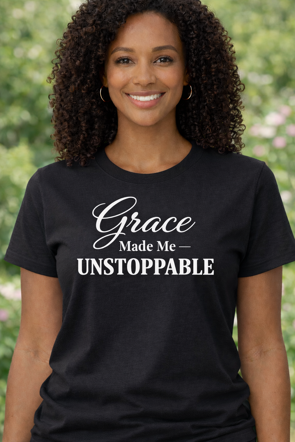Grace Made Me Unstoppable Christian T-Shirt | Faith Based Inspirational Tee | Boutique Christian Apparel