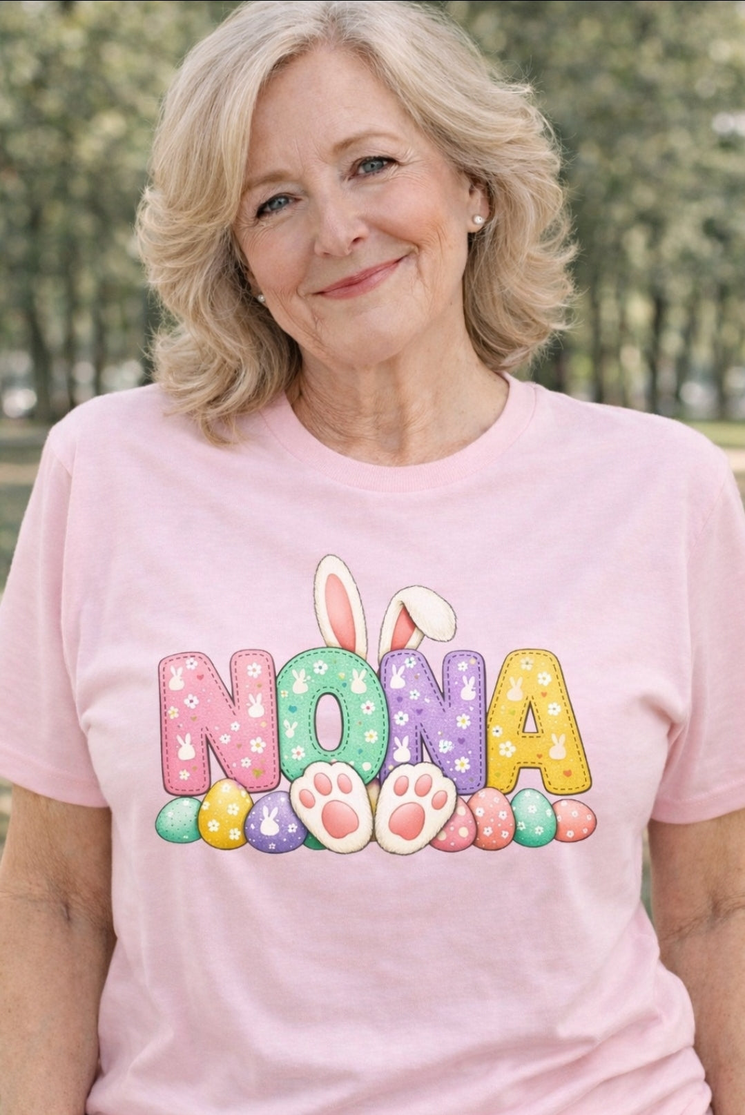 Nona Easter Bunny Shirt – Cute Grandma Spring Tee – Pastel Bunny Graphic T-Shirt – Easter Family Gift for Nona