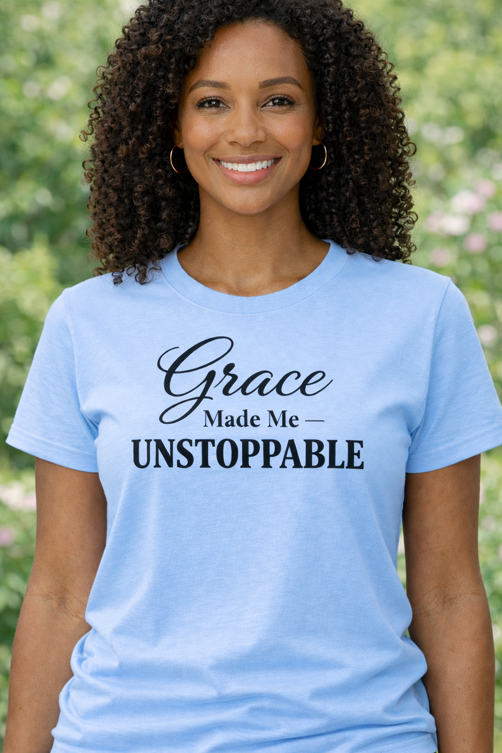 Grace Made Me Unstoppable Christian T-Shirt | Faith Based Inspirational Tee | Boutique Christian Apparel