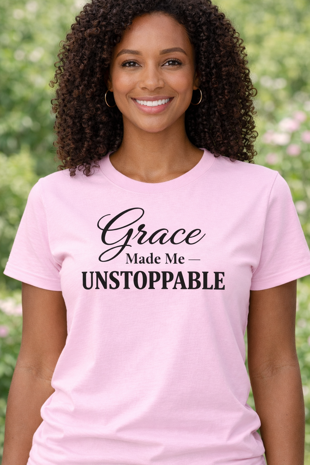 Grace Made Me Unstoppable Christian T-Shirt | Faith Based Inspirational Tee | Boutique Christian Apparel