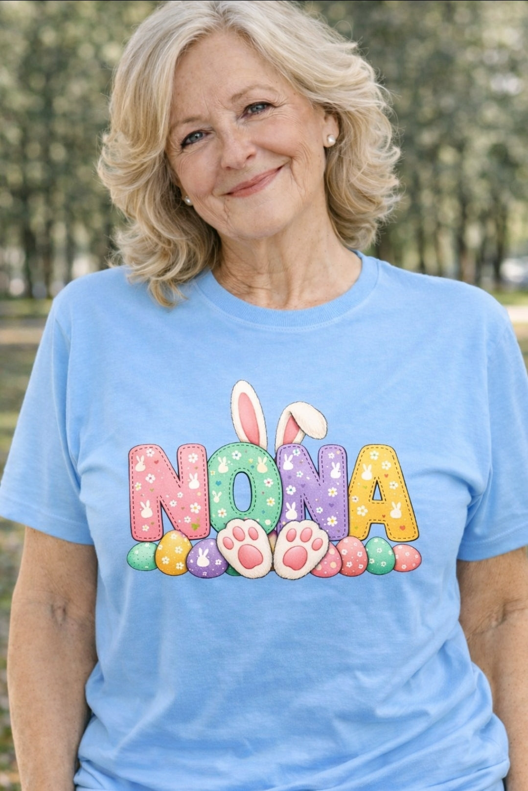 Nona Easter Bunny Shirt – Cute Grandma Spring Tee – Pastel Bunny Graphic T-Shirt – Easter Family Gift for Nona